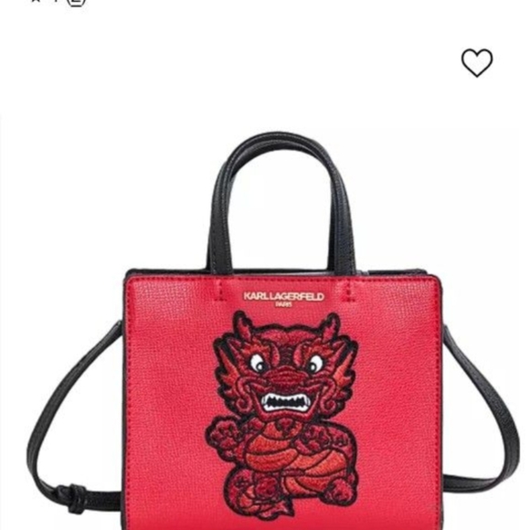 Karl Lagerfeld Red Mini Bag with Dragon Embroidery - Picture 4 of 5